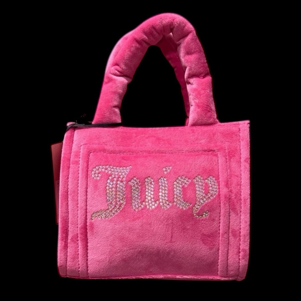 Juicy Couture Vibrant Pink Velour Mini Plush Bag - Picture 4 of 10